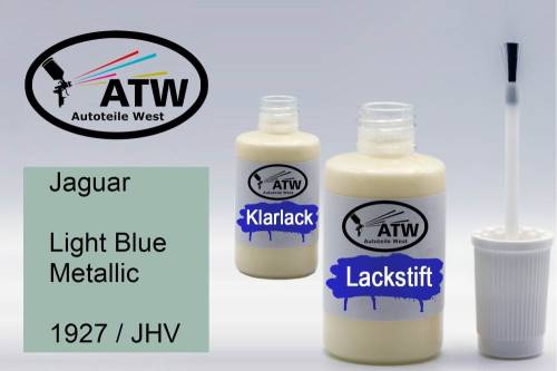 Jaguar, Light Blue Metallic, 1927 / JHV: 20ml Lackstift + 20ml Klarlack - Set, von ATW Autoteile West.